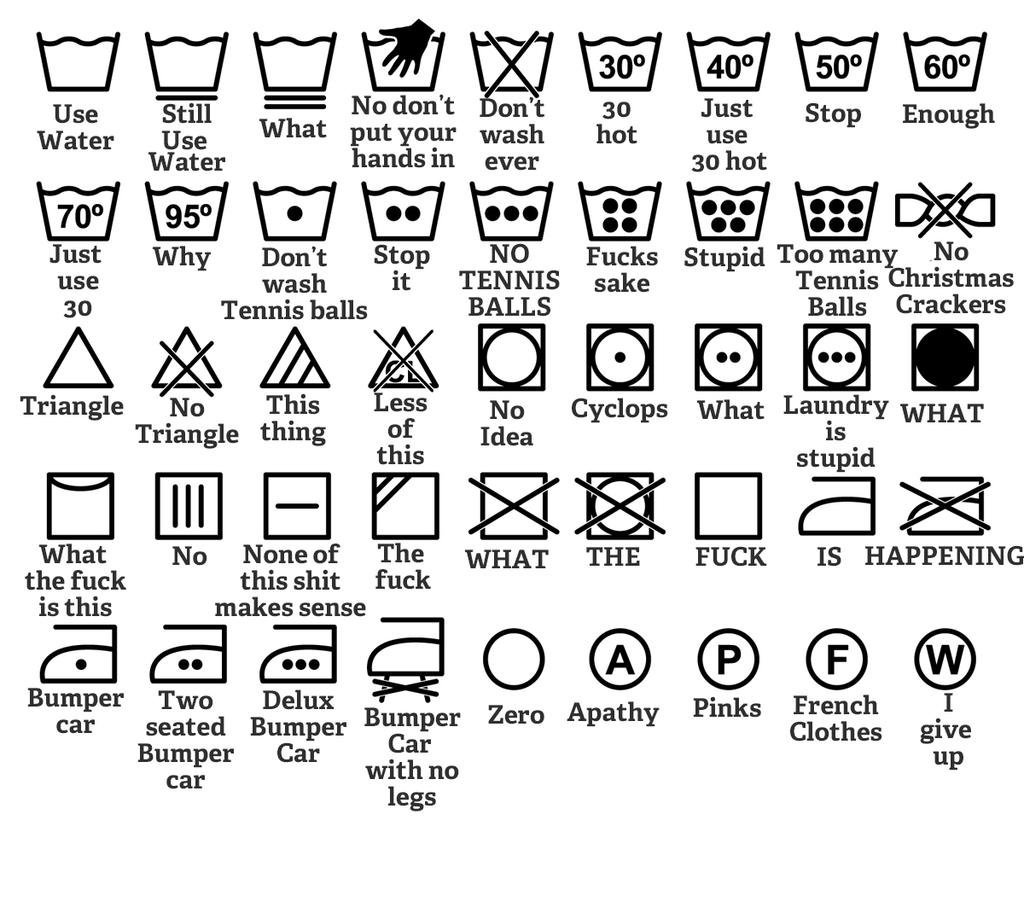 Stupid laundry symbols